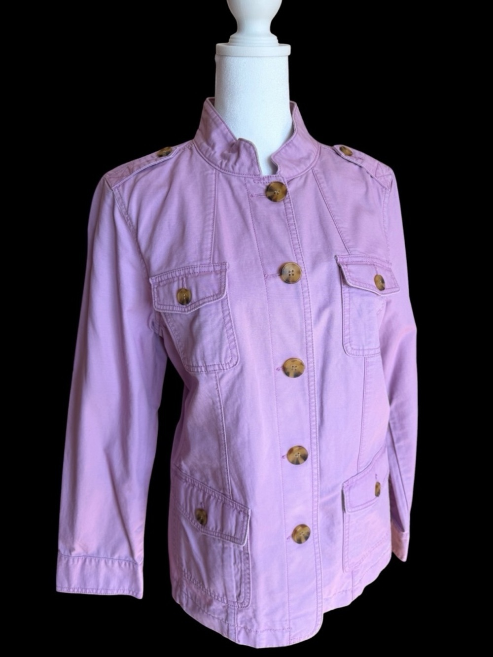 Talbots Lilac Utility Jacket with Button Front - Picture 9 of 14